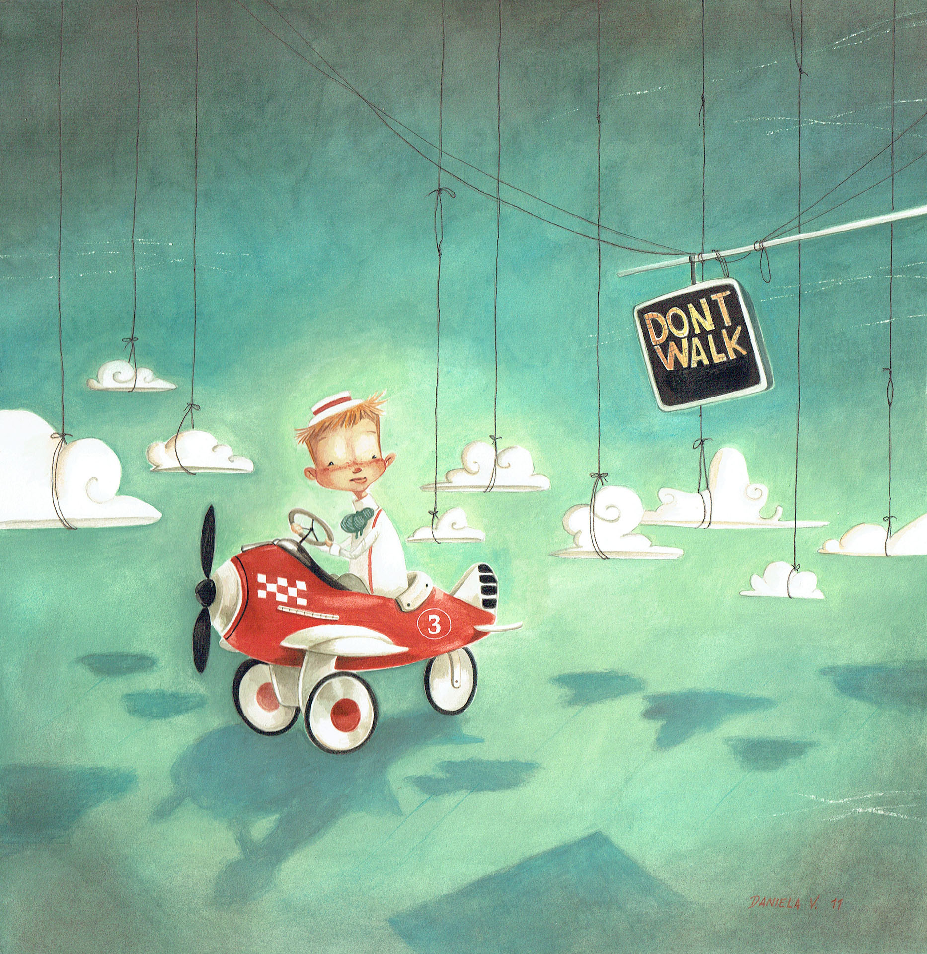 Daniela VOLPARI — Illustration originale — La tête dans les nuages Daniela VOLPARI — Illustration originale — La tête dans les nuages