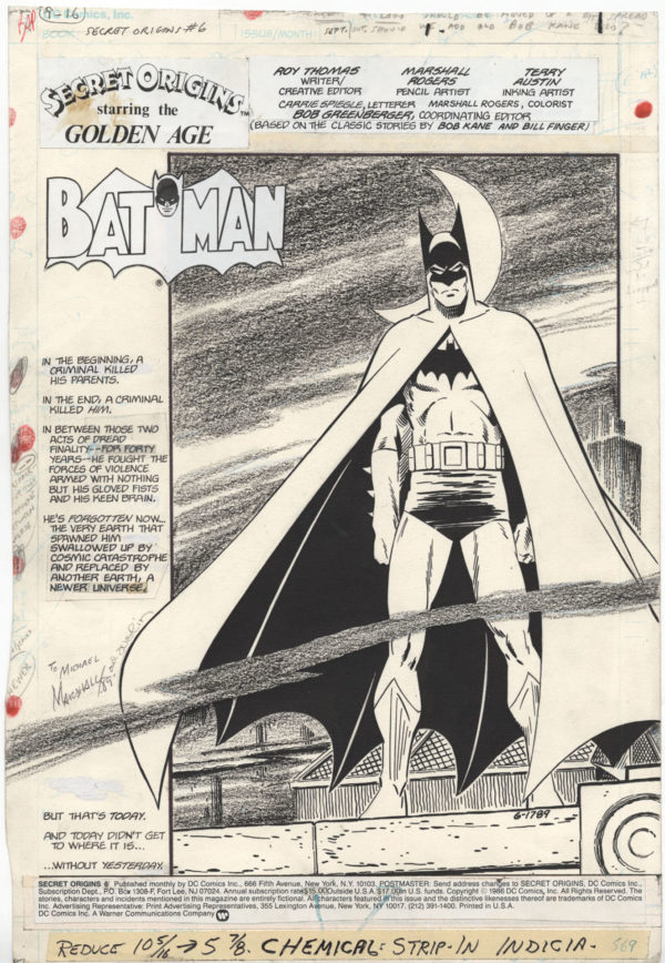 Marshall ROGERS — Secret Origin — Issue 6 - Title page