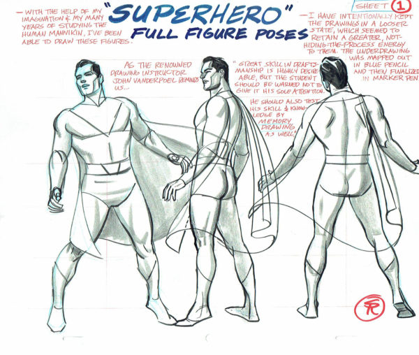 Steve RUDE — Superhero poses — 4-page document