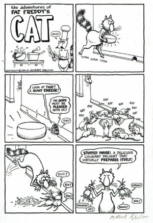 Fat Freddys Cat  Stuffed mouse Comic Art