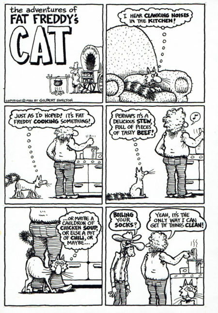 Gilbert SHELTON | Fat Freddy’s Cat — Boiling socks — Page 