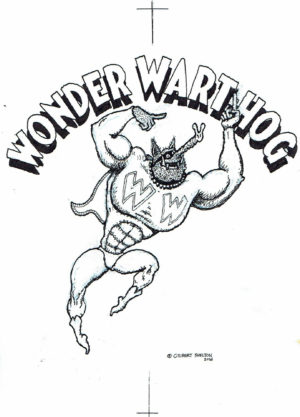 Wonder Wart-Hog  Illustration published as a T-shirt Comic Art