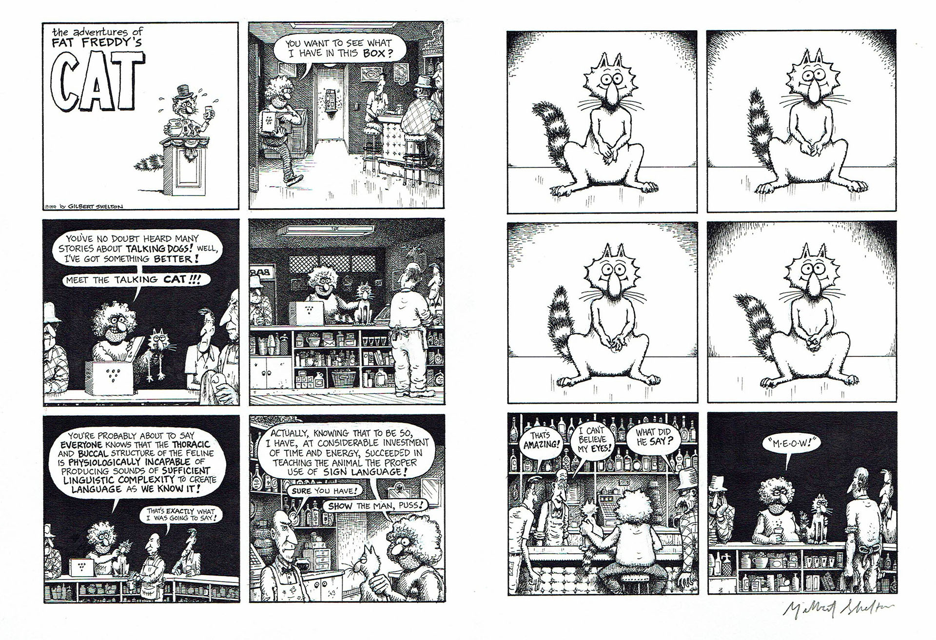 Gilbert SHELTON - Fat Freddy's Cat - The talking cat - Page - Galerie