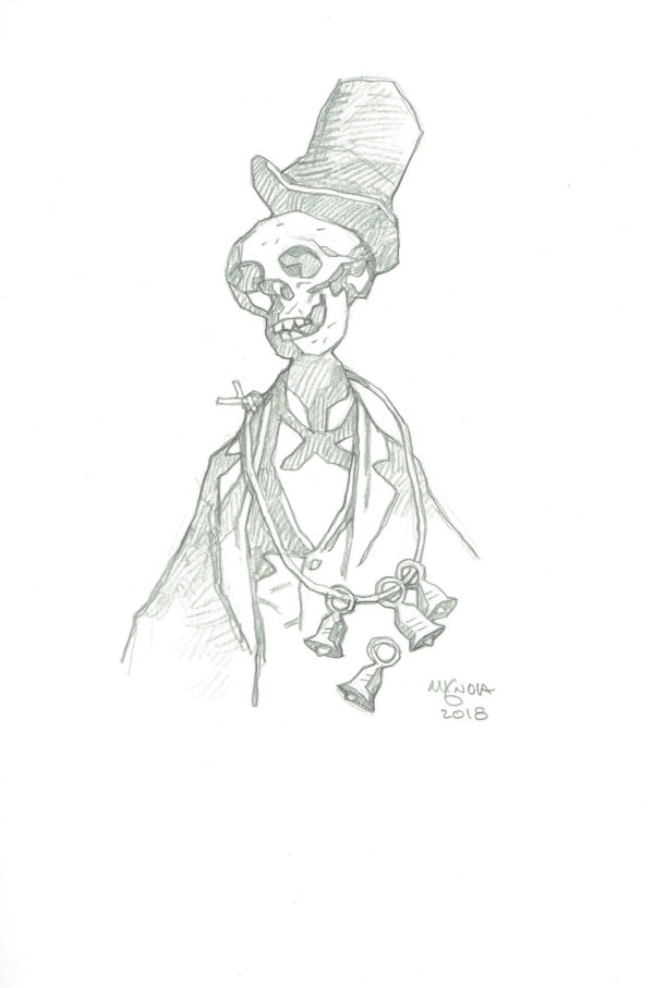 Mike MIGNOLA — Skeleton with hat and bells