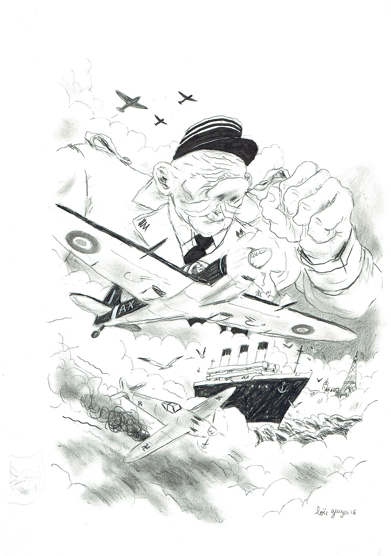 Loïc GUYON — The aerial photographer — Illustration for a print