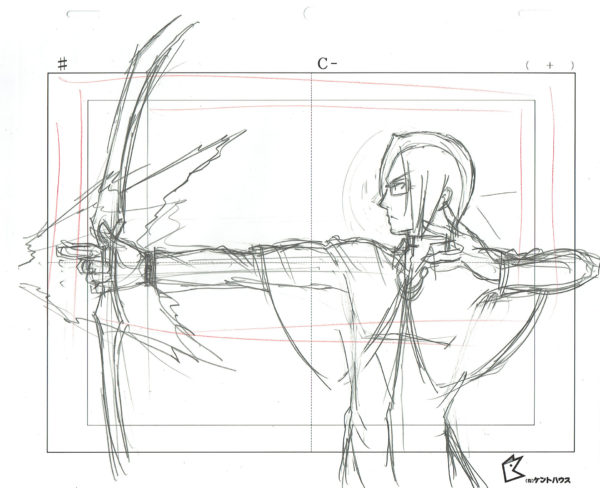 KUBO Tite - BLEACH — 672 – Bleach – Uryu Ishida using his Quincy bow – Douga layout