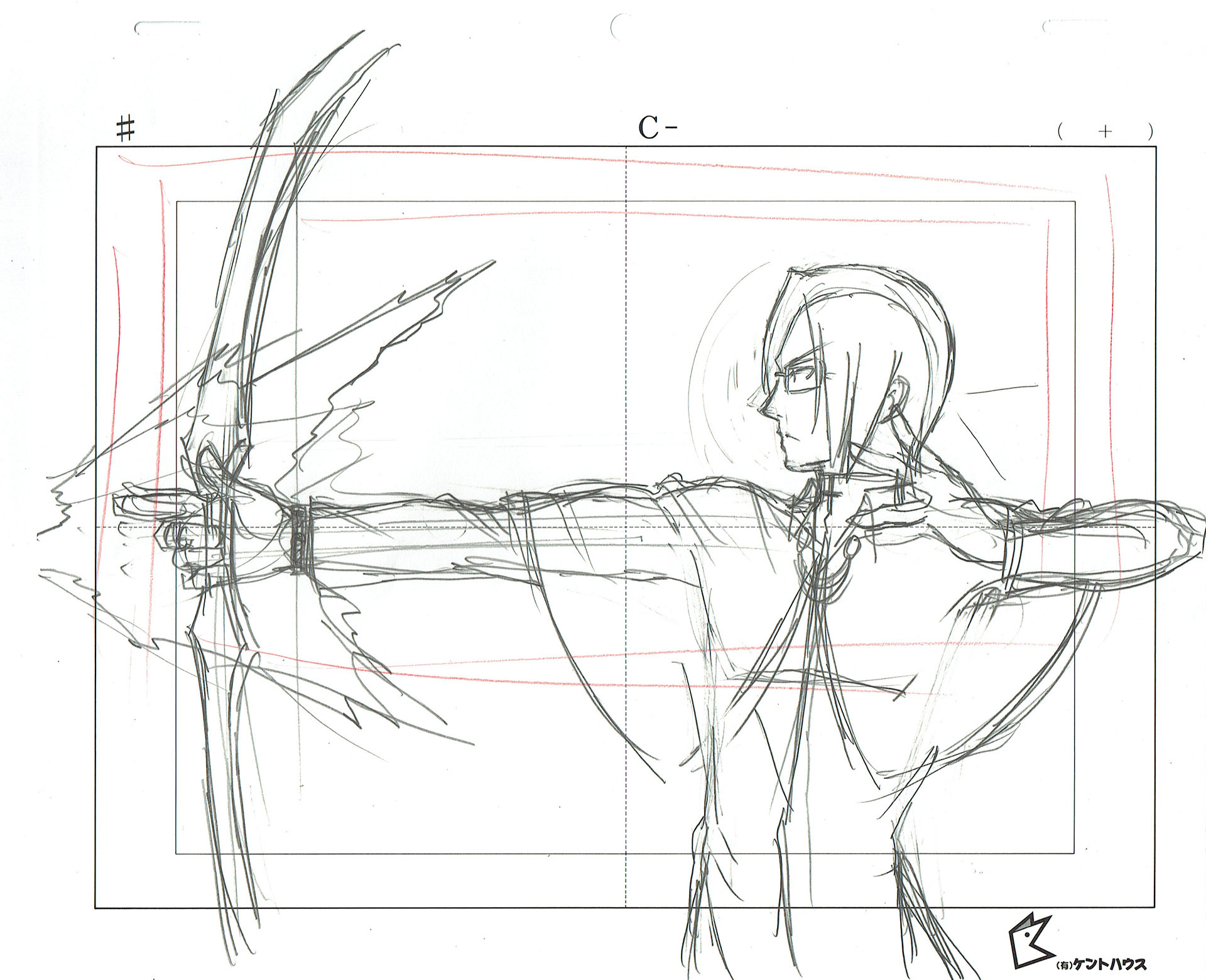  KUBO Tite - BLEACH | 672 – Bleach – Uryu Ishida using his Quincy bow – Douga layout — Page 