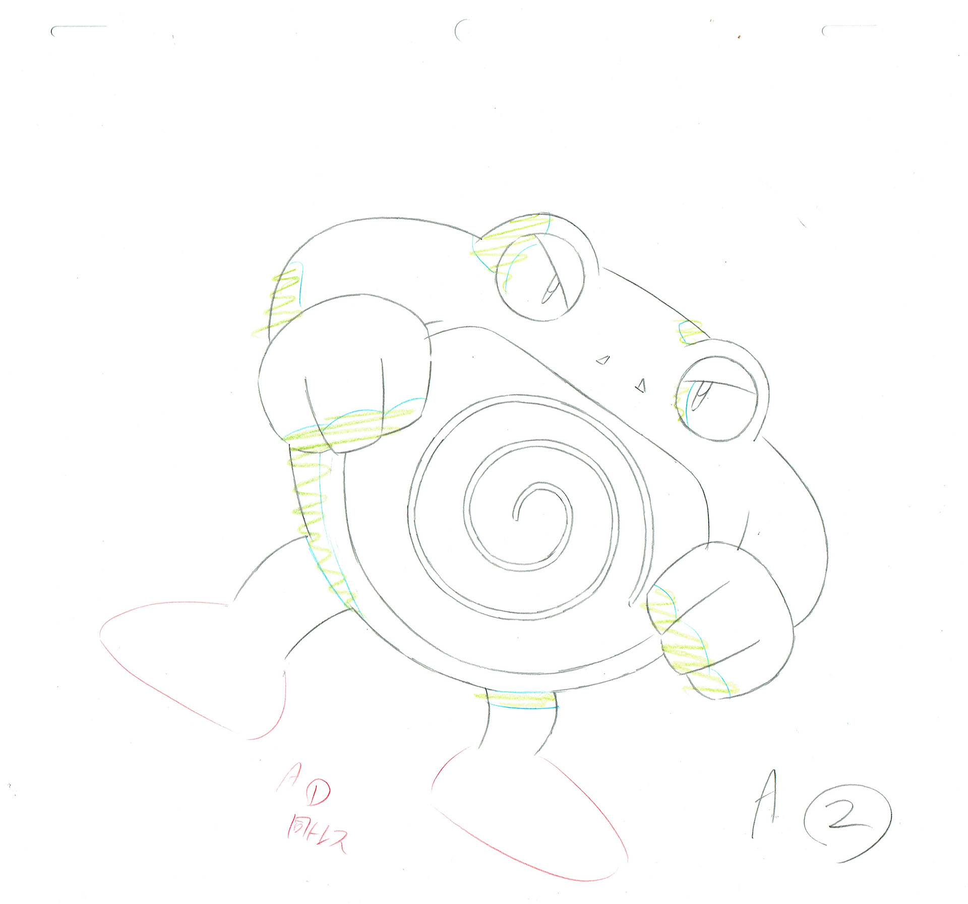 SUGIMORI Ken - POKEMON — 1000 – Tartard – Genga  – A2