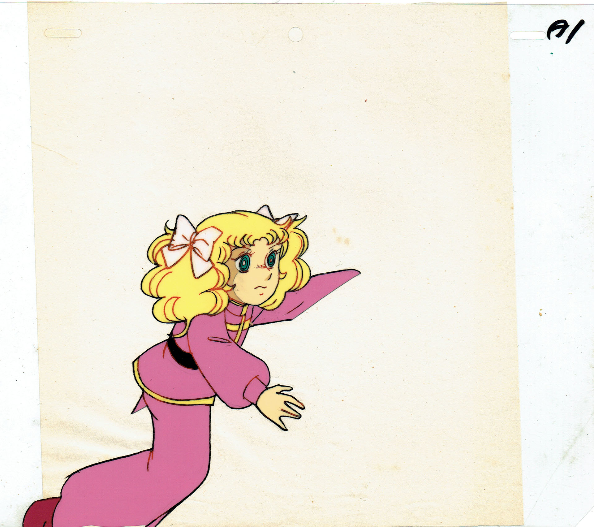  IGARASHI Yumiko - CANDY CANDY | 424 – Candice “Candy” White Ardlay climbing on a tree – Production cel A1 — Episode 2 (15'13'') — Page 