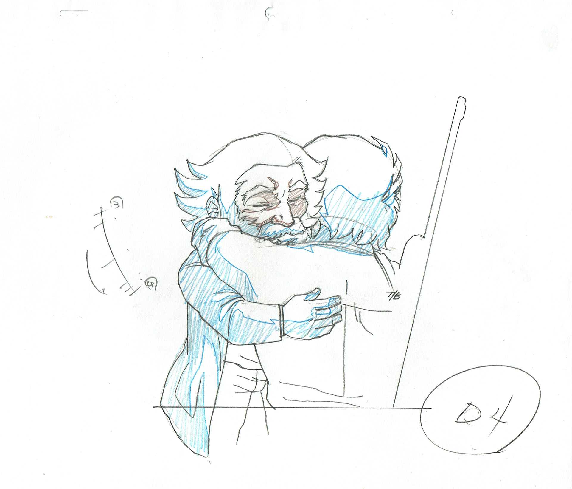 MATSUMOTO Leiji - SUBMARINE SUPER 99 — 964 – Docteur Juzo Oki et Susumu Oki – Genga – D4