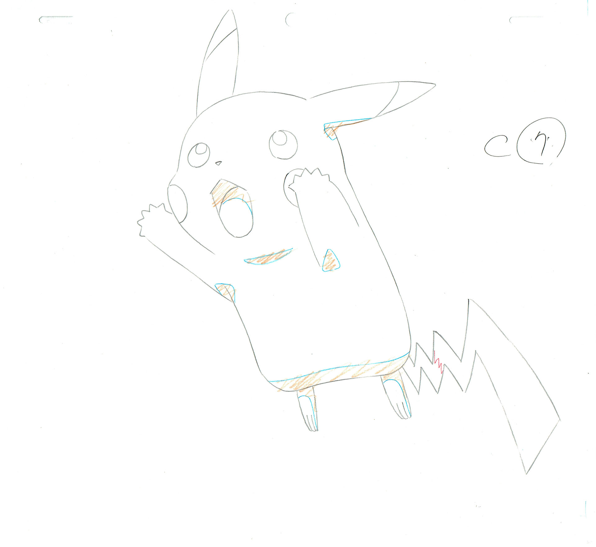 SUGIMORI Ken - POKEMON — 999 – Pikachu – Genga – C7