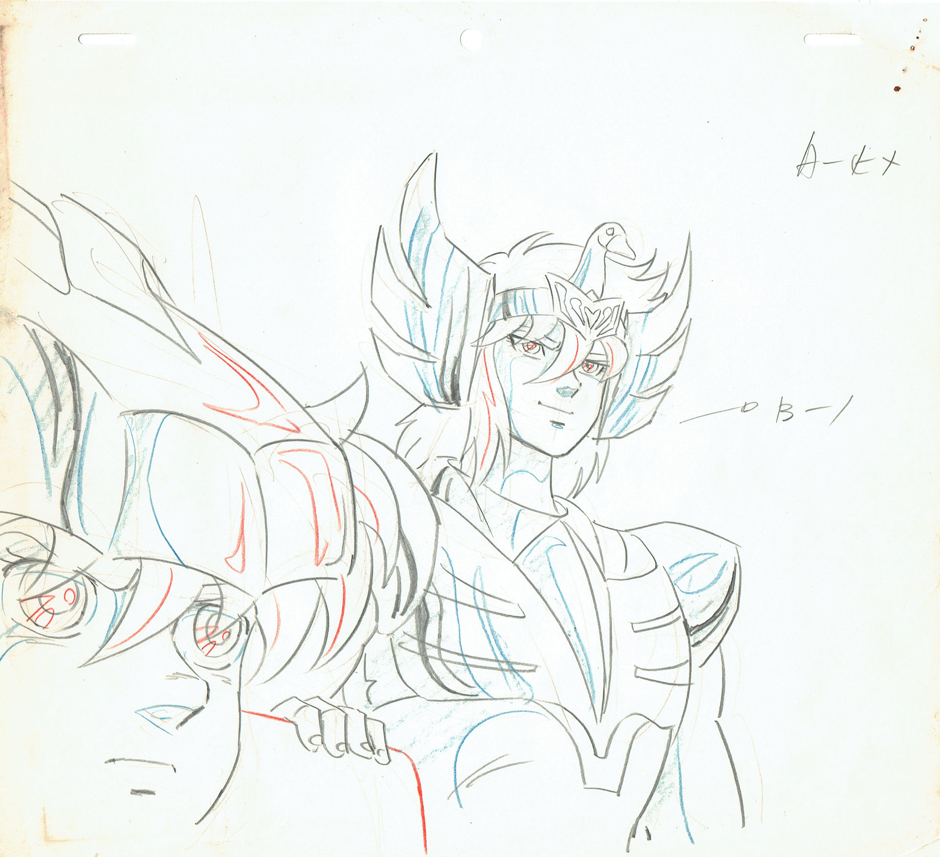 KURUMADA Masami - CHEVALIERS DU ZODIAQUE (Saint Seiya) — 1263 – Saint Seiya – Pegase Seiya et Cygne Hyoga – Genga B1