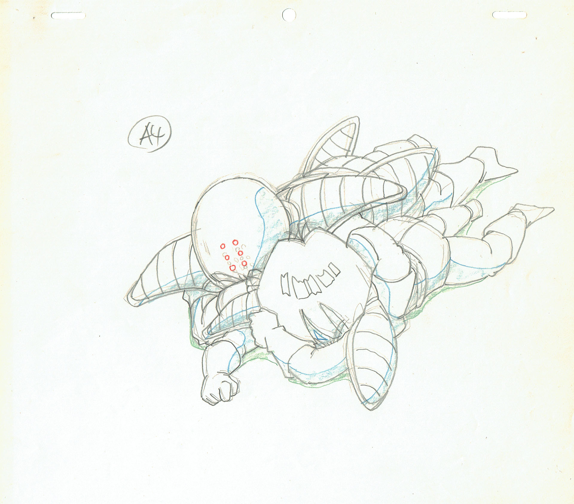 TORIYAMA Akira - DRAGON BALL — 2005 – Dragon Ball Z – Son Gohan et Krilin – Episode 94 (Namek) – Genga A4