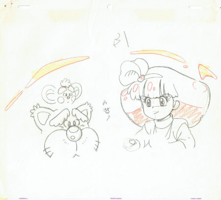  SHUDO Takeshi - Magical Princess Minky Momo | 1246 – Magical Princess Minky Momo  – Momo, Sindbook and Mocha – Genga — Page 