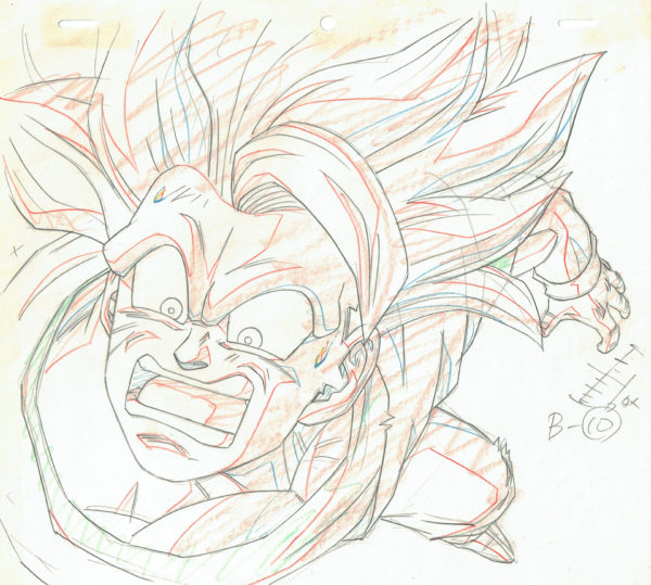 TORIYAMA Akira - DRAGON BALL — 2295 – Dragon Ball Z – Son Goku in Super Saiyan 3 mode – Genga