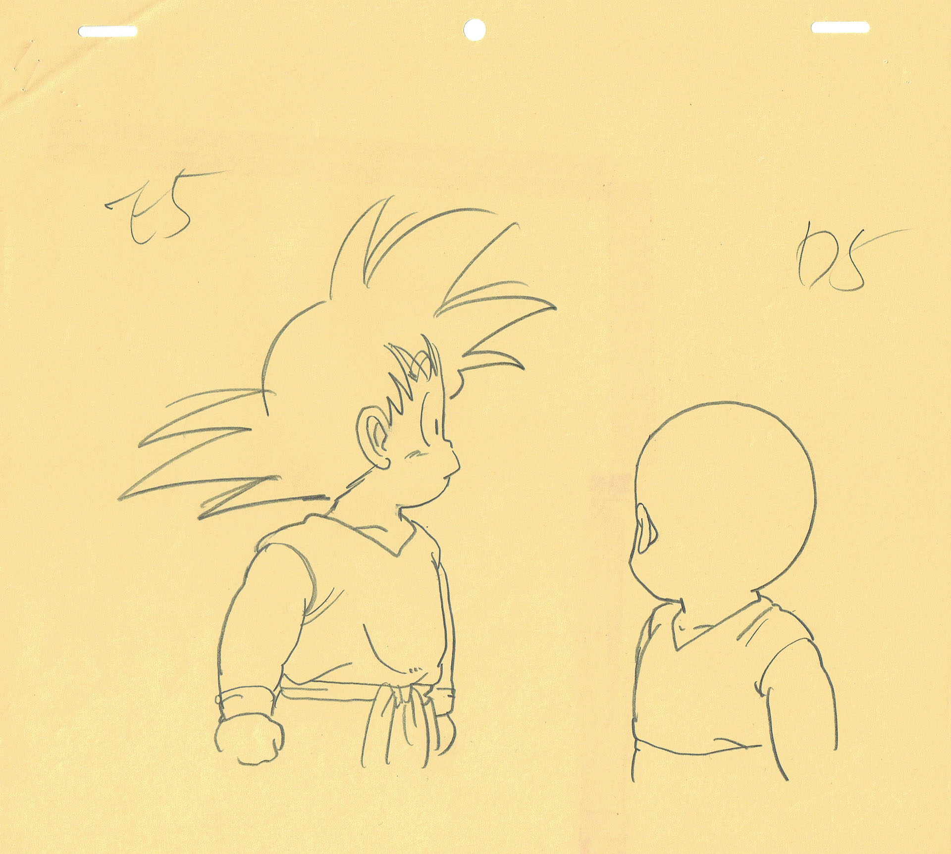 TORIYAMA Akira - DRAGON BALL — 2808 – Dragon Ball – Son Goku et Krilin – Film n°3 (L&rsquo;aventure mystique) – genga correction