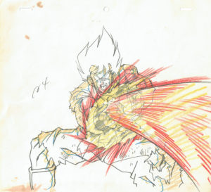 3468  Dragon Ball Z  Son Goku in Kaioken mode doing a Kamehameha  Episode 60 (7 min 08 sec)  Genga Comic Art