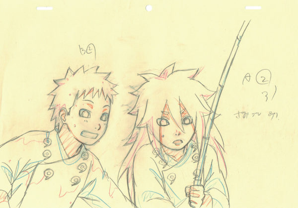 KISHIMOTO Masashi - NARUTO — 1688 – Naruto Shippuden – Asura and Indra Otsutsuki – correction genga