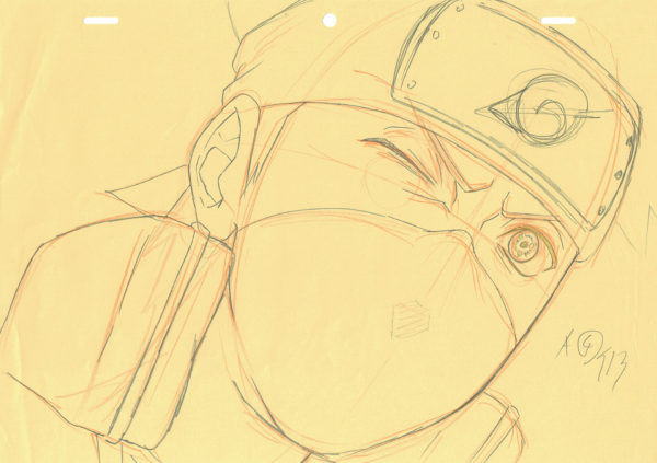 KISHIMOTO Masashi - NARUTO — 2363 – Naruto Shippuden – Kakashi avec Sharingan – correction genga