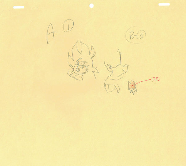 TORIYAMA Akira - DRAGON BALL — 3555 – Dragon Ball Z – Ep 134 – Son Goku (visage) – correction Genga