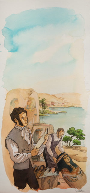 A day wirh with Champollion (Louvre Museum)  Champollion in Egypt Comic Art