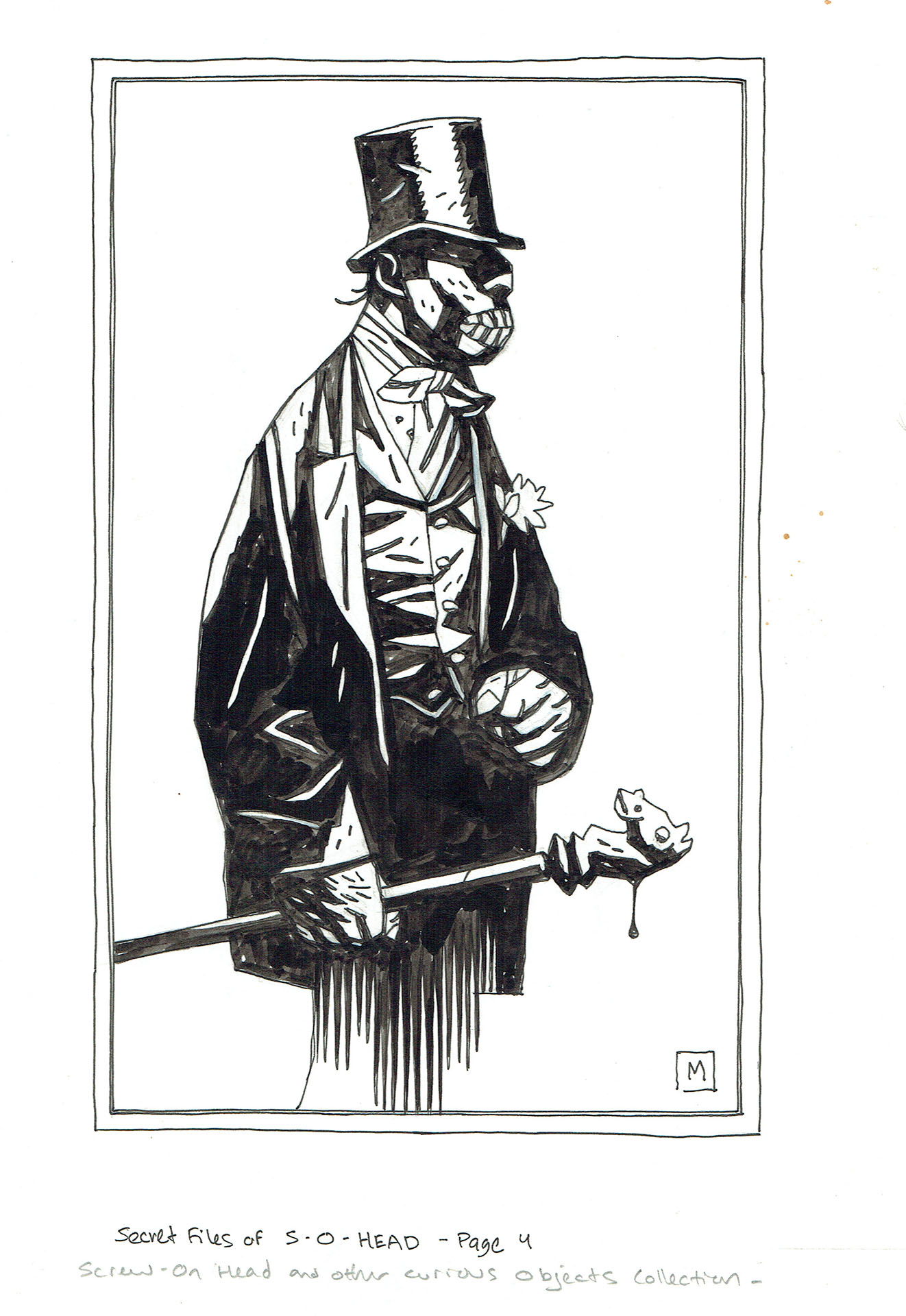 Mike MIGNOLA — 137 – Mister Hyde – illustration – Secret files of Screw-On Head — Page 4