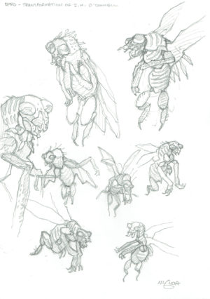 142  Hellboy universe  BPRD  model sheet  The transformation of JM ODonnell (8 drawings) Comic Art