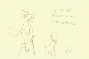 genga correction – Renji Abarai and Rukia Kuchiki – Bleach – 4595 Comic Art