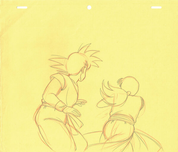 TORIYAMA Akira - DRAGON BALL — Dragon Ball – Son Goku et Chichi – correction genga – 4204