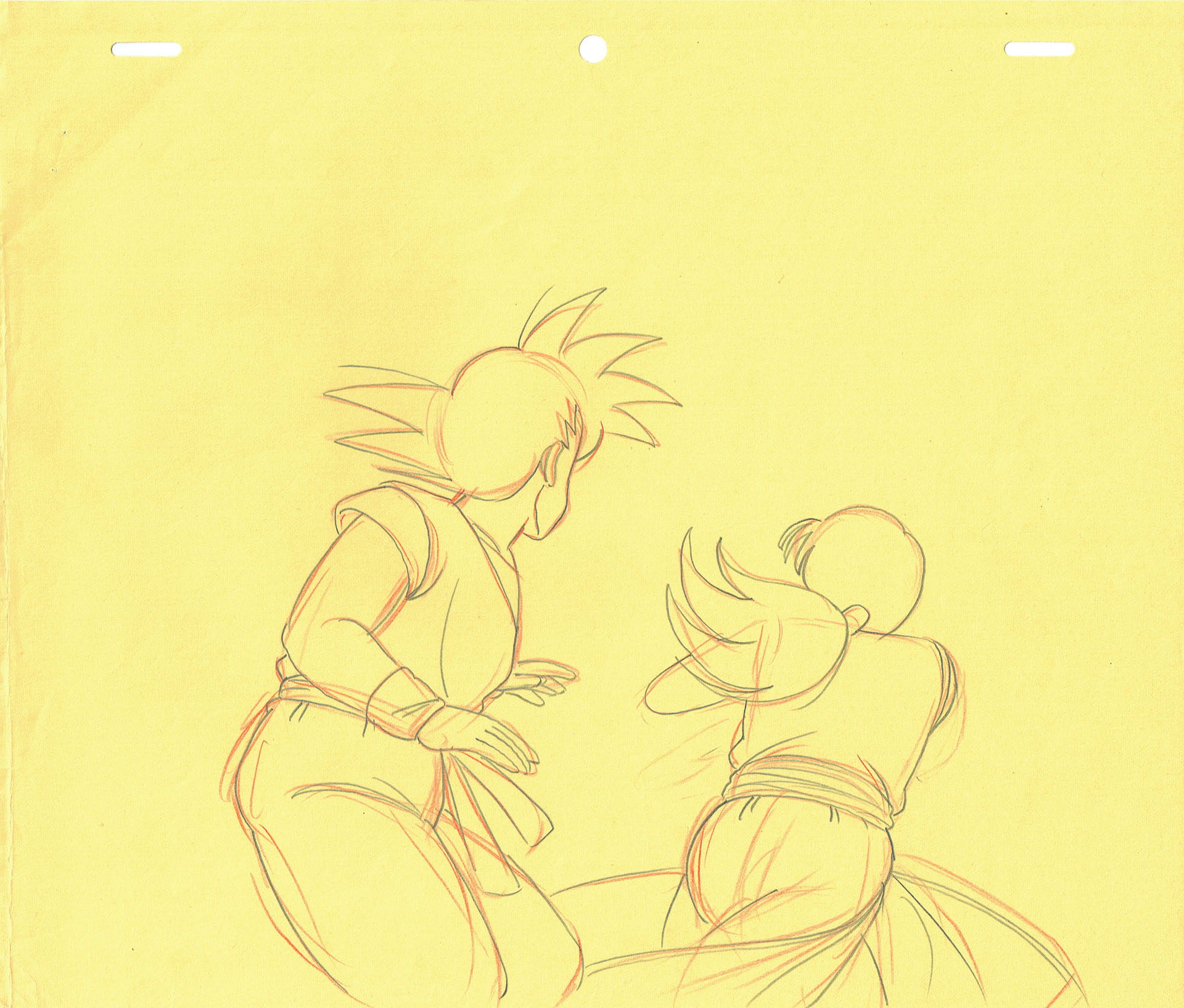 TORIYAMA Akira - DRAGON BALL — Dragon Ball – Son Goku et Chichi – correction genga – 4204