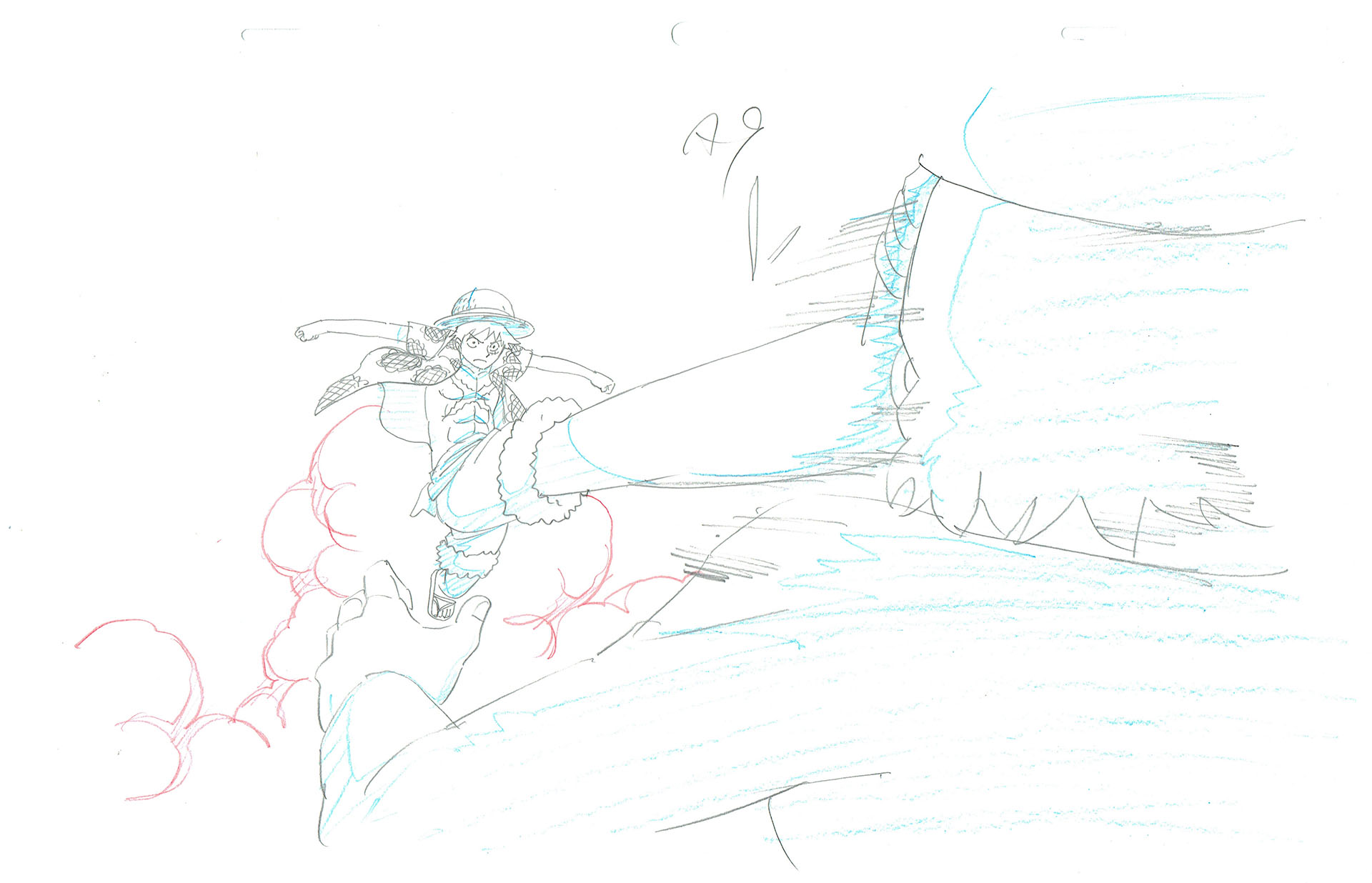 ODA Eiichiro - ONE PIECE — One Piece – Monkey D. Luffy – Genga – 3567