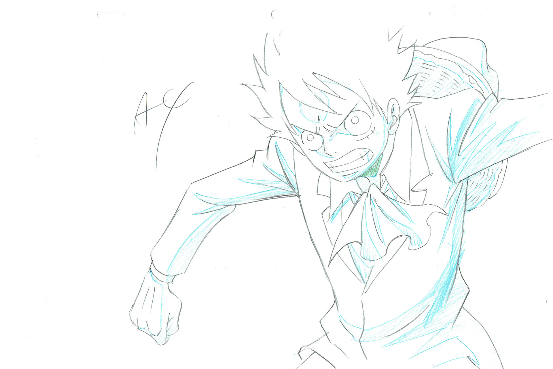 ODA Eiichiro - ONE PIECE — One Piece – Monkey D. Luffy – genga – 5331