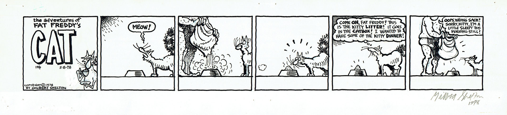 Gilbert SHELTON — Freak Brothers – Fat Freddy’s cat – Strip 194