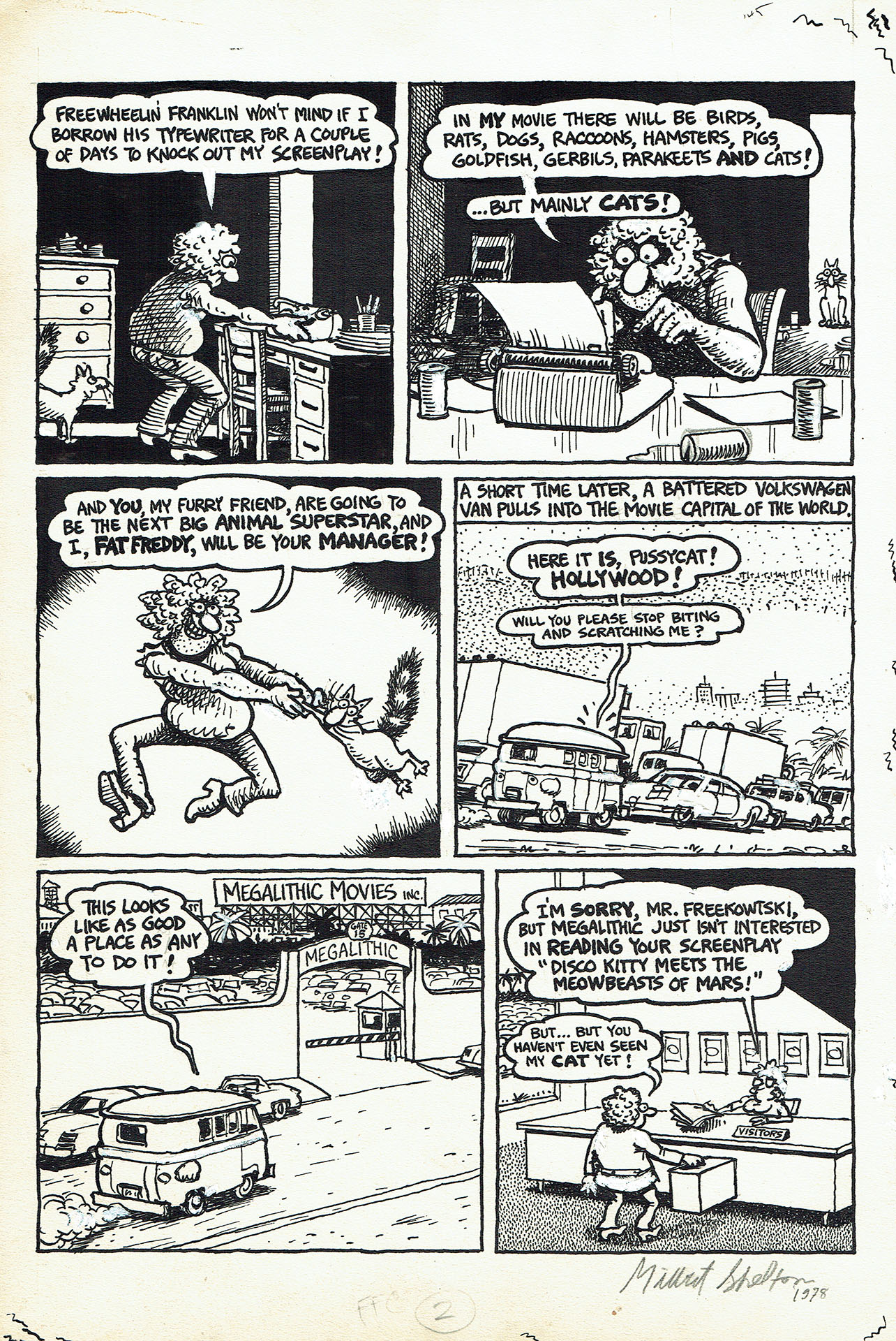 Gilbert SHELTON | The Freak Brothers – Fat Freddy – The Burning of Hollywood — Page 2