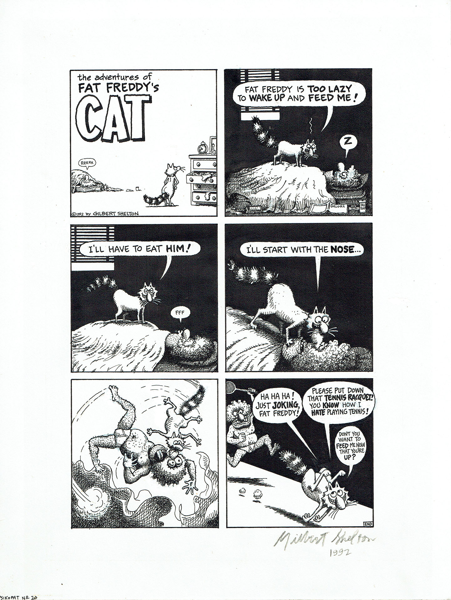 Gilbert SHELTON — Fat Freddy’s cat – Start with the nose