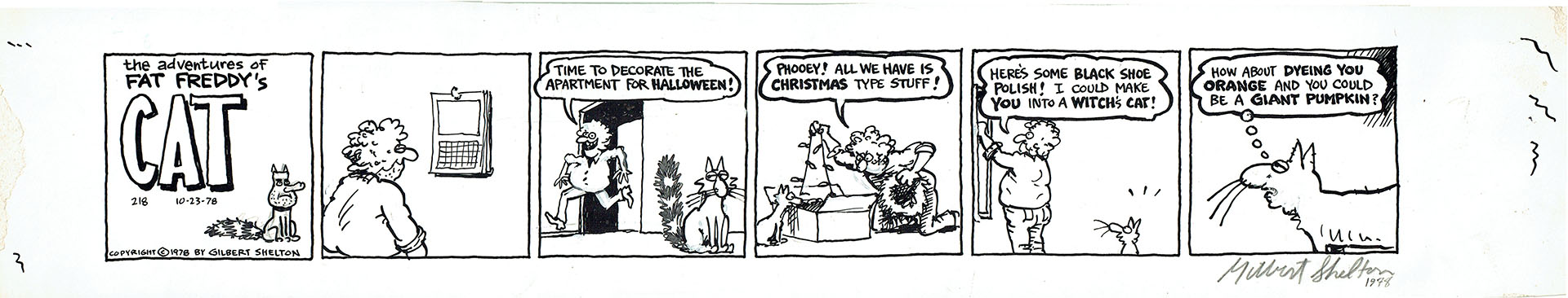 Gilbert SHELTON — The Freak Brothers – Fat Freddy’s Cat — Strip 218 Gilbert SHELTON — The Freak Brothers – Fat Freddy’s Cat — Strip 218