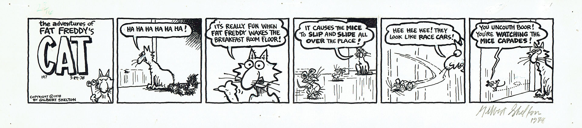 Gilbert SHELTON — The Freak Brothers – Fat Freddy’s Cat — Strip 197 Gilbert SHELTON — The Freak Brothers – Fat Freddy’s Cat — Strip 197