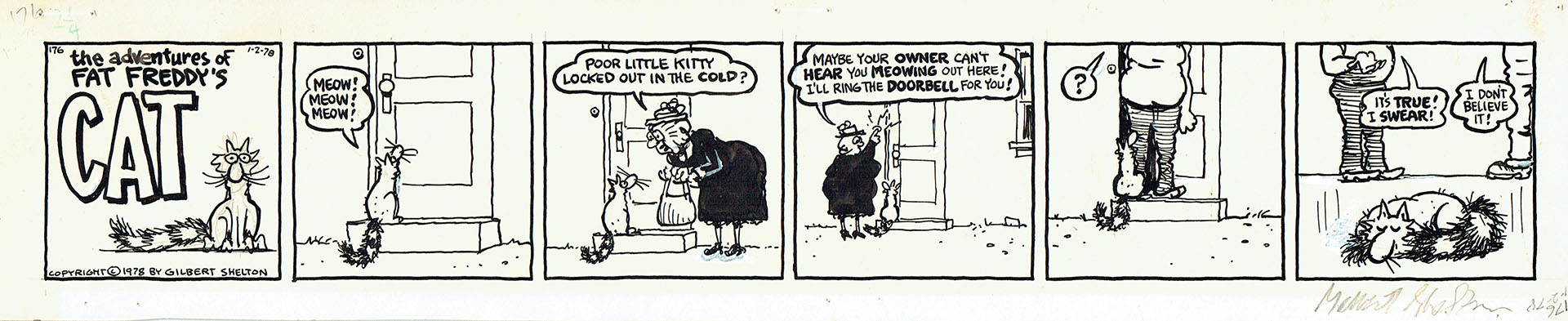 Gilbert SHELTON — Freak Brothers – Fat Freddy’s cat – Strip 176
