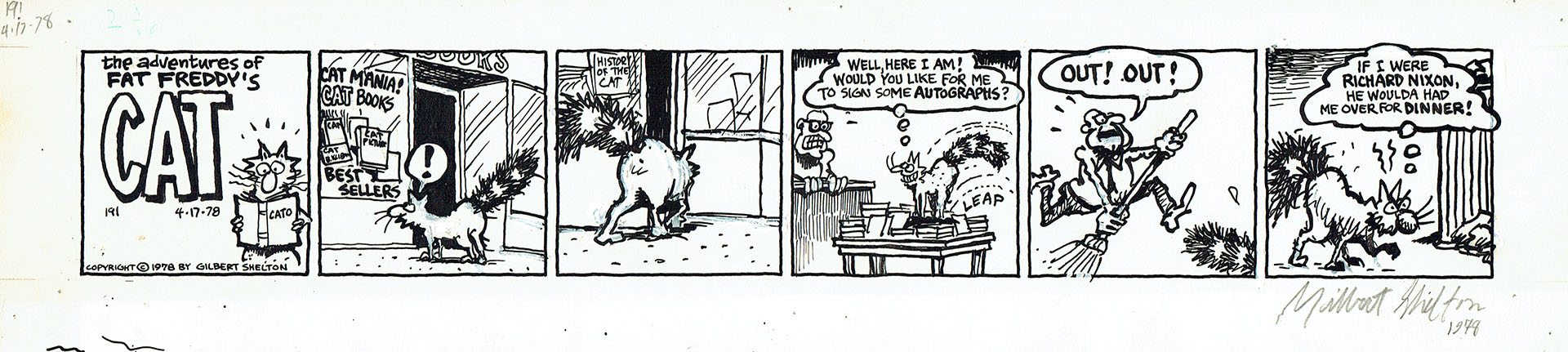 Gilbert SHELTON — Freak Brothers – Fat Freddy’s cat – Strip 191