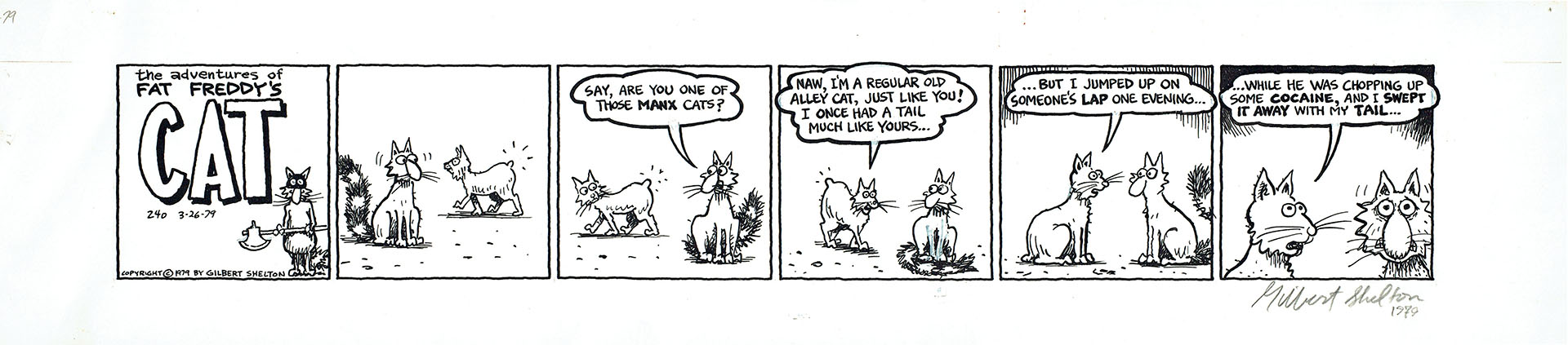 Gilbert SHELTON — Freak Brothers – Fat Freddy’s cat – Strip 240