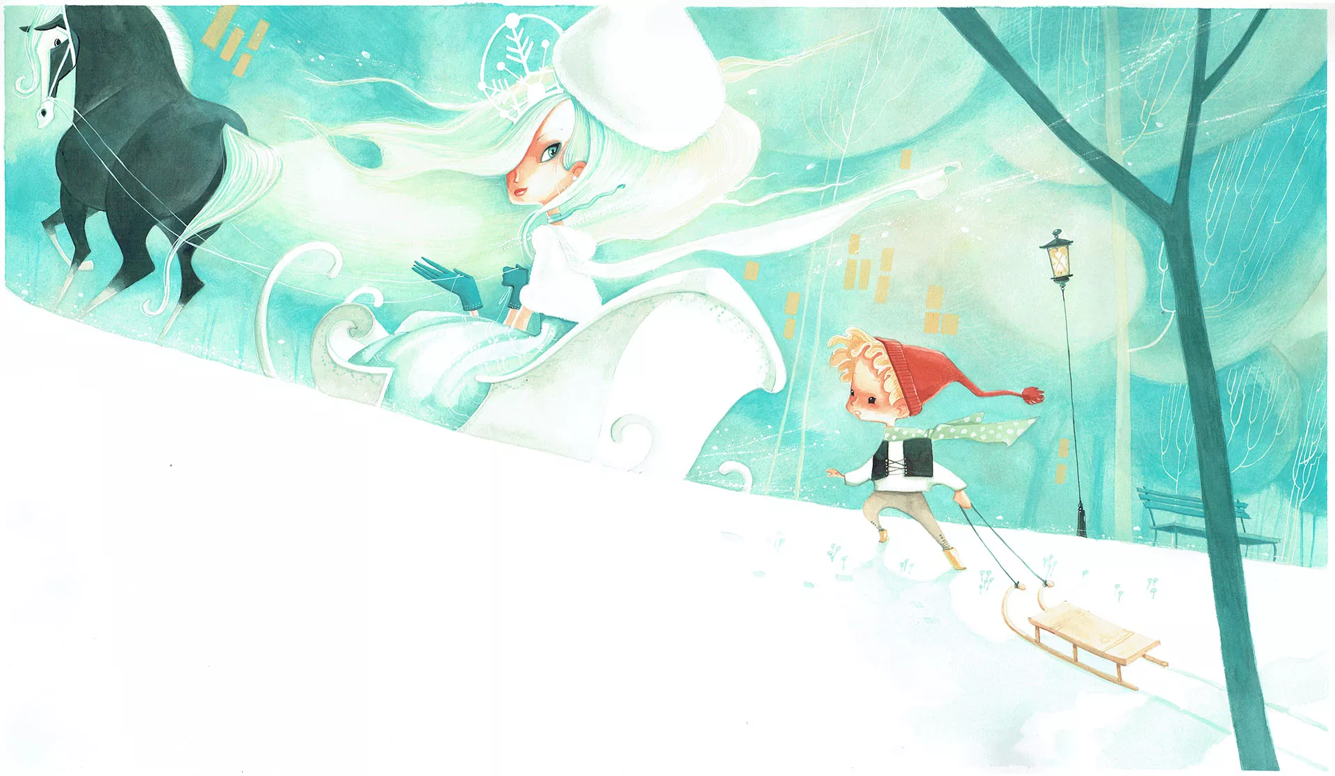 Daniela VOLPARI — The Snow Queen — The Queen on her sled