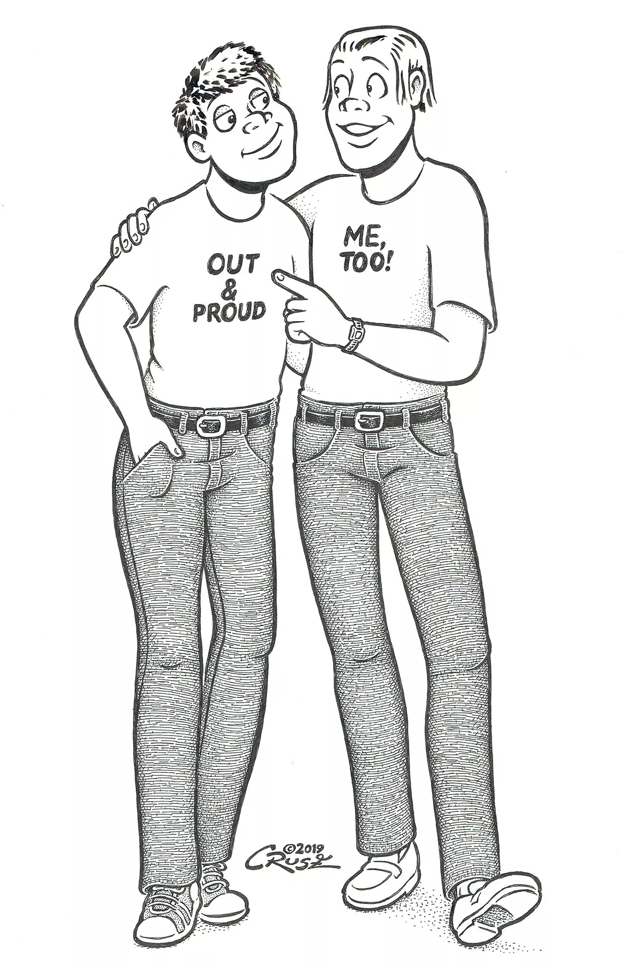 Howard CRUSE — Wendel — Illustration originale - Wendel & Olie