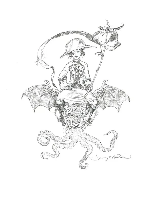 Jeremy BASTIAN — Cursed pirate girl on Tiger’s head — Illustration