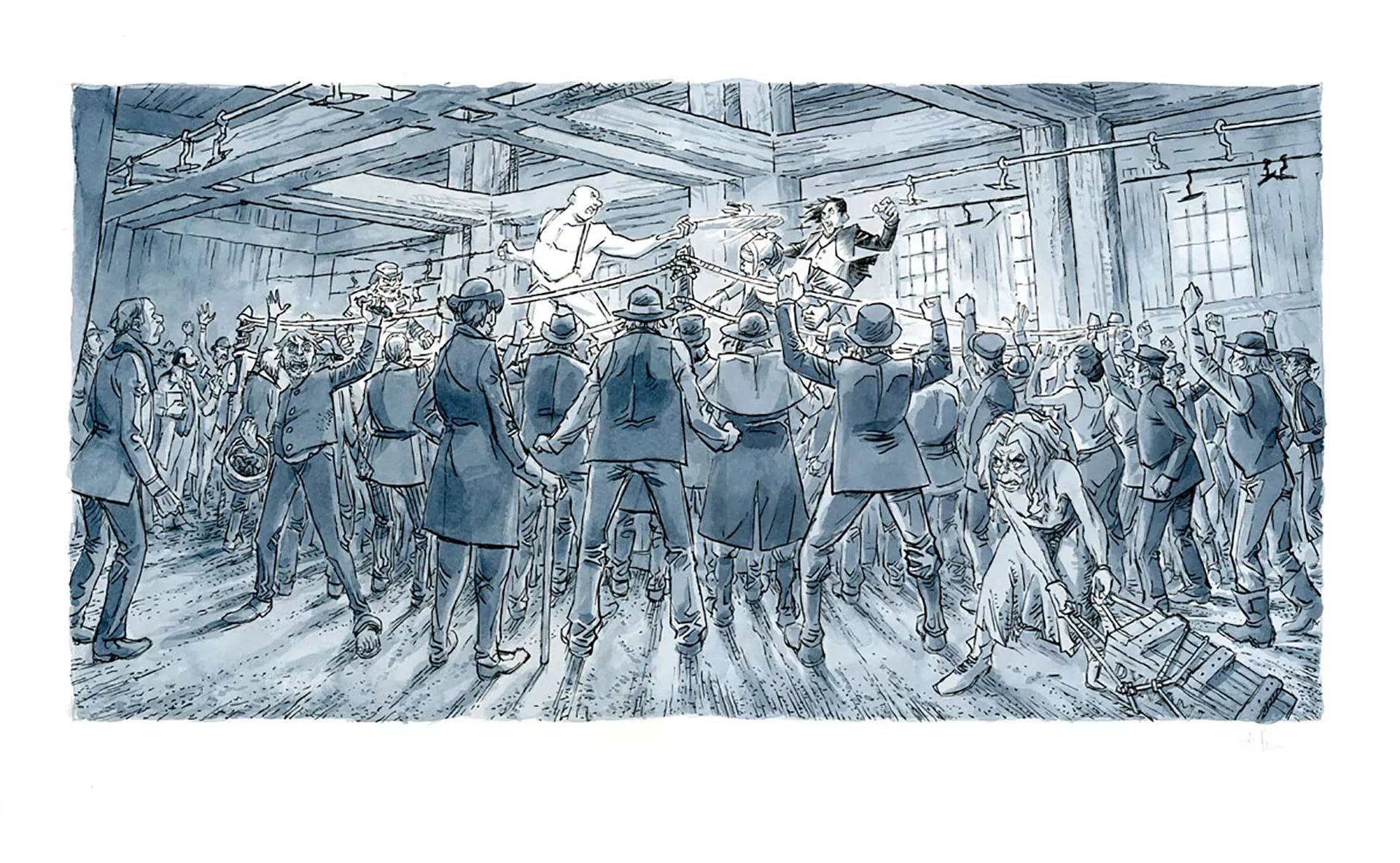 Julien MAFFRE — Stern — Illustration "Combat sur le ring"