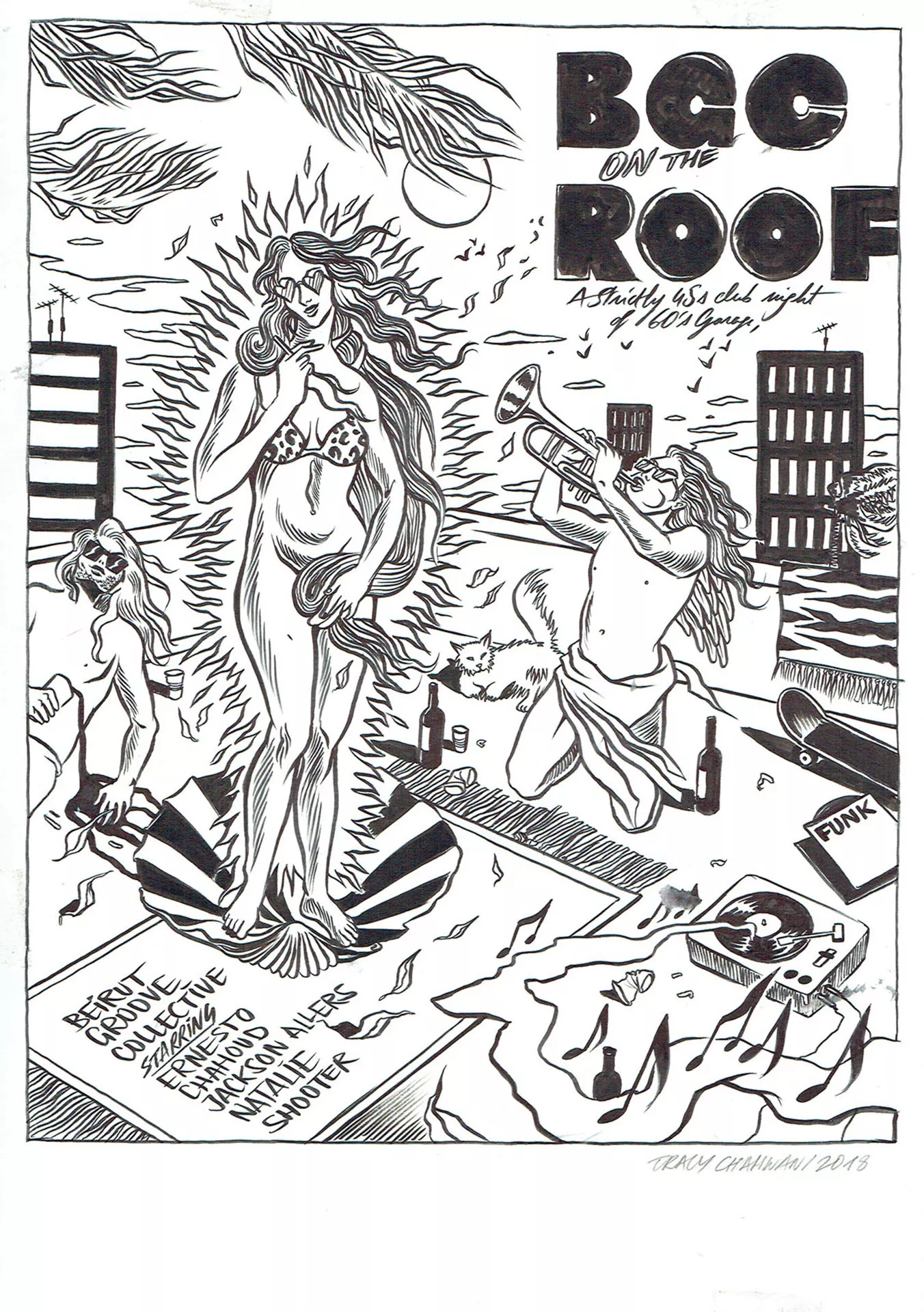 Tracy CHAHWAN — Illustration originale — Beirut Groove Collective –  Venus