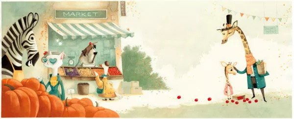 Daniela VOLPARI — I love you — Les girafes au marché