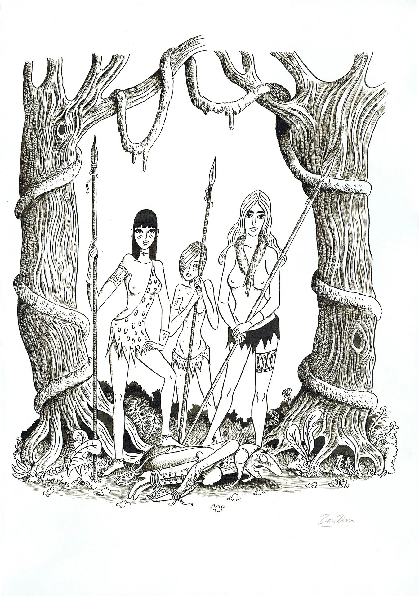 ZANZIM — L’île aux femmes — Illustration "Amazones guerrières"
