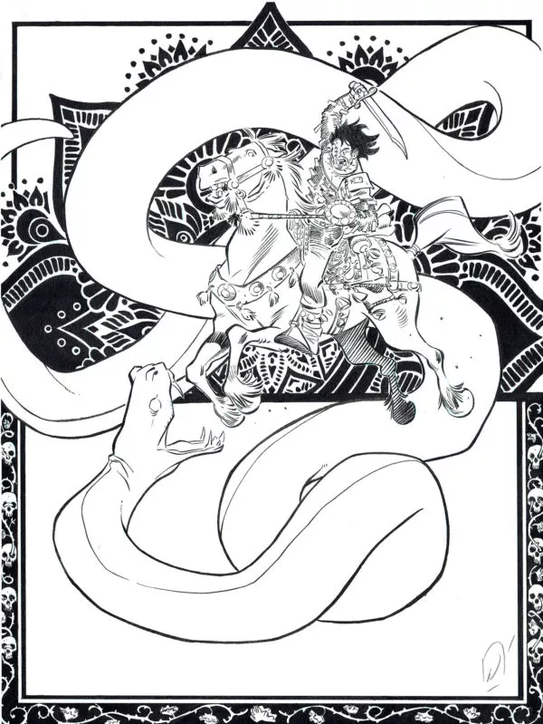 Pierre ALARY — Conan le Cimmérien — Illustration n°2 - Conan vs serpent