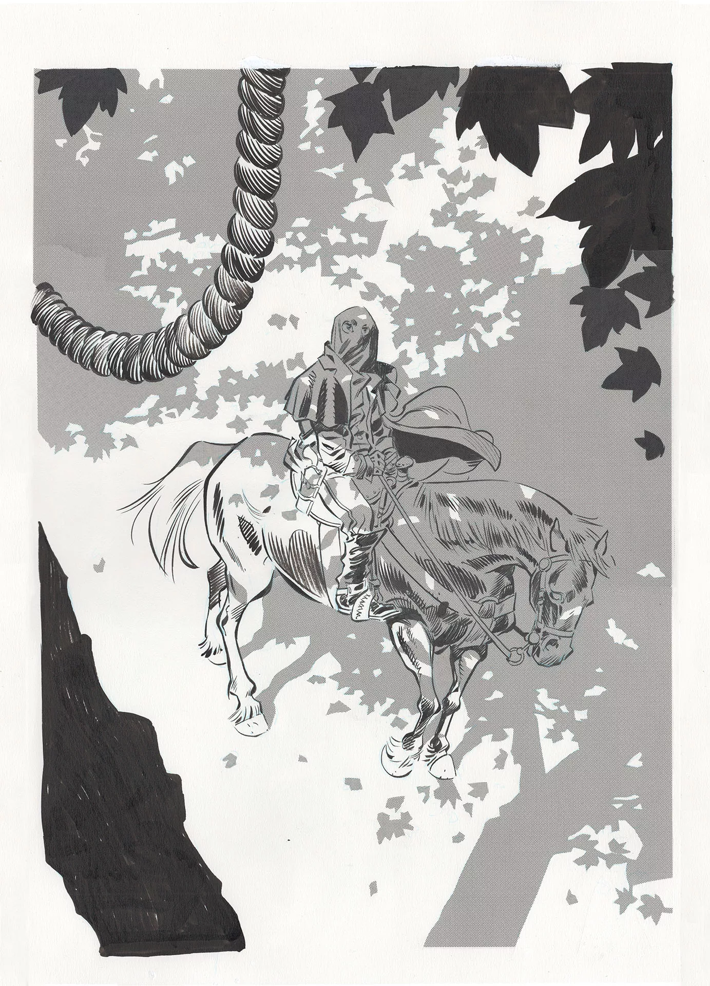 Pierre ALARY — Zorro (Don Vega) — Illustration - Black and White edition