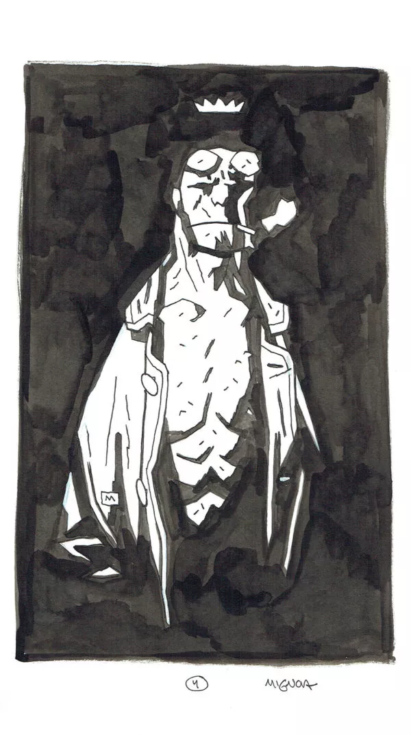 Mike MIGNOLA — Hellboy avec couronne et cigarette